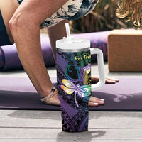 Personalized Polynesian Memorial Tumbler With Handle Dragonflies Appear When Angels Are Near
