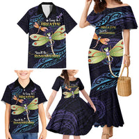 As Long As I Breathe You'll Be Remembered Family Matching Mermaid Dress and Hawaiian Shirt Dragonflies Memorial - Polynesian Pattern LT14 - Polynesian Pride