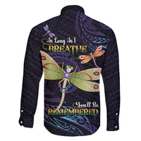 As Long As I Breathe You'll Be Remembered Family Matching Mermaid Dress and Hawaiian Shirt Dragonflies Memorial - Polynesian Pattern LT14 - Polynesian Pride