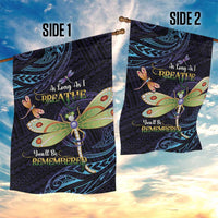 As Long As I Breathe You'll Be Remembered Garden Flag Dragonflies Memorial - Polynesian Pattern
