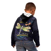 As Long As I Breathe You'll Be Remembered Kid Hoodie Dragonflies Memorial - Polynesian Pattern