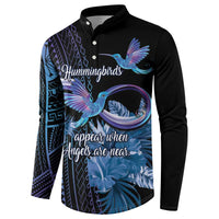 Polynesian Memorial Button Sweatshirt Hummingbirds Appear When Angels Are Near LT14