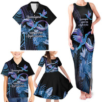Polynesian Memorial Family Matching Tank Maxi Dress and Hawaiian Shirt Hummingbirds Appear When Angels Are Near LT14