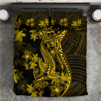 Gold Polynesia Shark Tattoo Bedding Set With Polynesian Plumeria LT14 Gold - Polynesian Pride