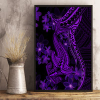 Purple Polynesia Shark Tattoo Canvas Wall Art With Polynesian Plumeria LT14 - Polynesian Pride