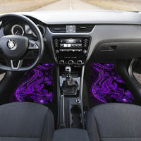 Purple Polynesia Shark Tattoo Car Mats With Polynesian Plumeria LT14 - Polynesian Pride