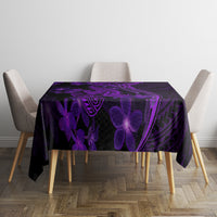 Purple Polynesia Shark Tattoo Tablecloth With Polynesian Plumeria LT14 - Polynesian Pride