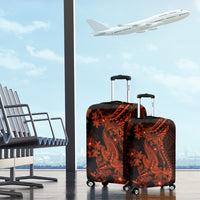 Red Polynesia Luggage Cover Shark Tattoo With Polynesian Plumeria LT14 - Polynesian Pride