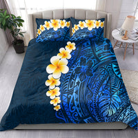 Blue Polynesia Bedding Set Plumeria Tropical Leaves With Galaxy Polynesian Art LT14 - Polynesian Pride