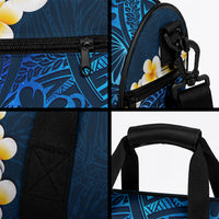 Blue Tropical Plumeria With Galaxy Polynesian Art Duffle Bag