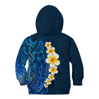 Blue Polynesia Kid Hoodie Plumeria Tropical Leaves With Galaxy Polynesian Art LT14 - Polynesian Pride