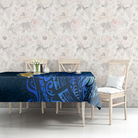 Blue Polynesia Tablecloth Plumeria Tropical Leaves With Galaxy Polynesian Art LT14 - Polynesian Pride