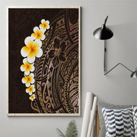 Brown Polynesia Canvas Wall Art Plumeria Tropical Leaves With Galaxy Polynesian Art LT14 - Polynesian Pride