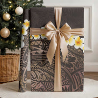 Brown Polynesia Wrapping Paper Plumeria Tropical Leaves With Galaxy Polynesian Art