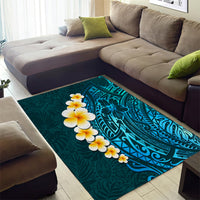 Turquosie Polynesia Area Rug Plumeria Tropical Leaves With Galaxy Polynesian Art LT14 - Polynesian Pride