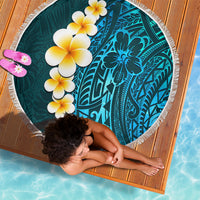 Turquosie Polynesia Beach Blanket Plumeria Tropical Leaves With Galaxy Polynesian Art LT14 - Polynesian Pride