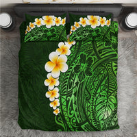 Green Polynesia Bedding Set Plumeria Tropical Leaves With Galaxy Polynesian Art LT14 Green - Polynesian Pride