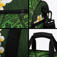 Green Tropical Plumeria With Galaxy Polynesian Art Duffle Bag
