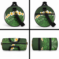 Green Tropical Plumeria With Galaxy Polynesian Art Duffle Bag