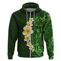 Green Polynesia Hoodie Plumeria Tropical Leaves With Galaxy Polynesian Art LT14 Zip Hoodie Green - Polynesian Pride