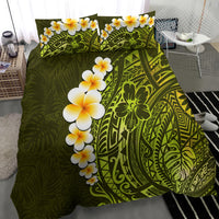 Lime Green Tropical Plumeria With Galaxy Polynesian Art Bedding Set LT14 - Polynesian Pride