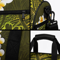 Lime Green Tropical Plumeria With Galaxy Polynesian Art Duffle Bag