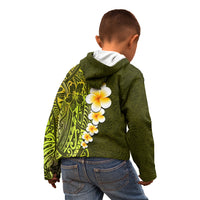 Lime Green Tropical Plumeria With Galaxy Polynesian Art Kid Hoodie LT14 - Polynesian Pride