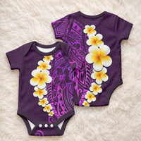 Purple Tropical Plumeria With Galaxy Polynesian Art Baby Onesie