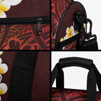 Red Tropical Plumeria With Galaxy Polynesian Art Duffle Bag