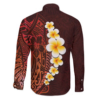 Red Tropical Plumeria With Galaxy Polynesian Art Family Matching Off Shoulder Maxi Dress and Hawaiian Shirt LT14 - Polynesian Pride