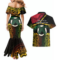 Vanuatu 1980 Couples Matching Mermaid Dress and Hawaiian Shirt Hapi 46 Yia Indipendens Anivesari LT14 - Polynesian Pride