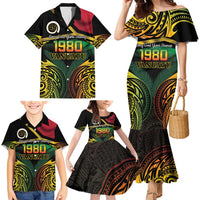 Vanuatu 1980 Family Matching Mermaid Dress and Hawaiian Shirt Hapi 46 Yia Indipendens Anivesari LT14 - Polynesian Pride
