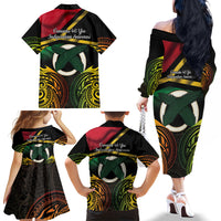 Vanuatu 1980 Family Matching Off The Shoulder Long Sleeve Dress and Hawaiian Shirt Hapi 46 Yia Indipendens Anivesari LT14 - Polynesian Pride