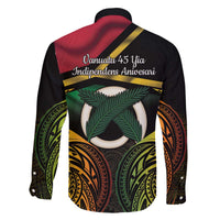 Vanuatu 1980 Family Matching Off The Shoulder Long Sleeve Dress and Hawaiian Shirt Hapi 46 Yia Indipendens Anivesari LT14 - Polynesian Pride
