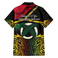 Vanuatu 1980 Family Matching Off Shoulder Short Dress and Hawaiian Shirt Hapi 46 Yia Indipendens Anivesari LT14 - Polynesian Pride