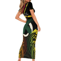 Vanuatu 1980 Family Matching Short Sleeve Bodycon Dress and Hawaiian Shirt Hapi 46 Yia Indipendens Anivesari LT14 - Polynesian Pride