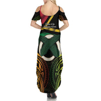Vanuatu 1980 Family Matching Summer Maxi Dress and Hawaiian Shirt Hapi 46 Yia Indipendens Anivesari LT14 - Polynesian Pride