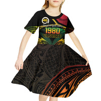 Vanuatu 1980 Kid Short Sleeve Dress Hapi 46 Yia Indipendens Anivesari LT14 - Polynesian Pride