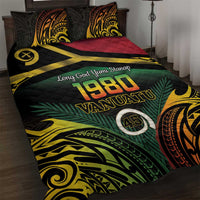 Vanuatu 1980 Quilt Bed Set Hapi 46 Yia Indipendens Anivesari LT14 Black - Polynesian Pride