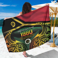 Vanuatu 1980 Sarong Hapi 46 Yia Indipendens Anivesari LT14 One Size 44 x 66 inches Black - Polynesian Pride