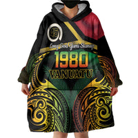 Vanuatu 1980 Wearable Blanket Hoodie Hapi 46 Yia Indipendens Anivesari LT14 - Polynesian Pride