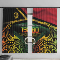 Vanuatu 1980 Window Curtain Hapi 46 Yia Indipendens Anivesari LT14 With Hooks Black - Polynesian Pride