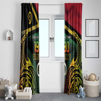 Vanuatu 1980 Window Curtain Hapi 46 Yia Indipendens Anivesari LT14 With Grommets Black - Polynesian Pride
