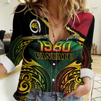 Vanuatu 1980 Women Casual Shirt Hapi 45 Yia Indipendens Anivesari