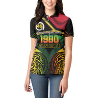 Vanuatu 1980 Women Polo Shirt Hapi 46 Yia Indipendens Anivesari LT14 - Polynesian Pride
