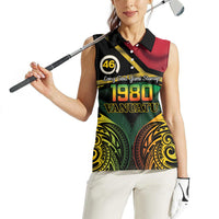 Vanuatu 1980 Women Sleeveless Polo Shirt Hapi 46 Yia Indipendens Anivesari LT14 - Polynesian Pride
