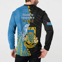 Tuvalu Independence Day Button Sweatshirt Manuia te tutokotasi o Tuvaluan Dolphin Tattoo