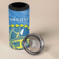 Personalised Palau Independence Day 4 in 1 Can Cooler Tumbler Belau Coat Of Arms Polynesian Curve Style