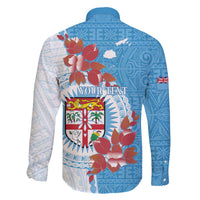 Personalised Fiji Day Family Matching Puletasi and Hawaiian Shirt Fijian Tapa Pattern Mix Tagimoucia - Blue Version LT14 - Polynesian Pride