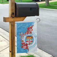 Personalised Fiji Day Garden Flag Fijian Tapa Pattern Mix Tagimoucia - Blue Version